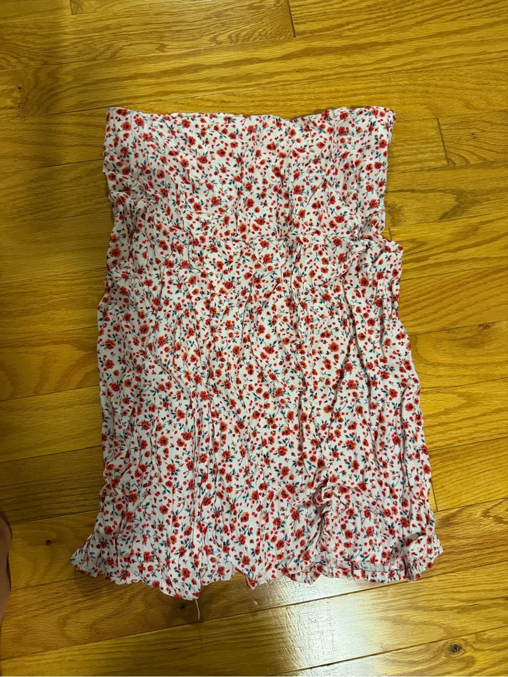 Brandy Melville White Skirt with Red Floral Print